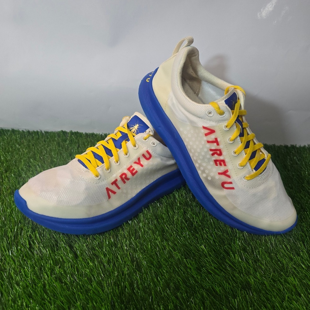 Atreyu Mens 9.5 Womens 11 White Blue The Base Model Running Shoes 1-TM21-9511